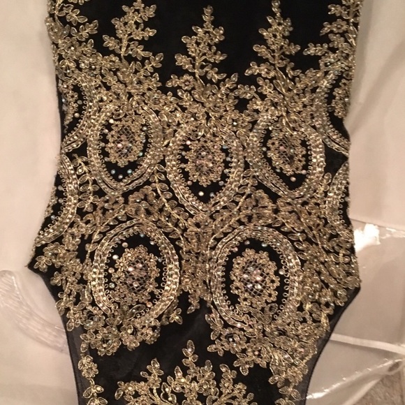 Black and Gold Prom Dress - Picture 2 of 5